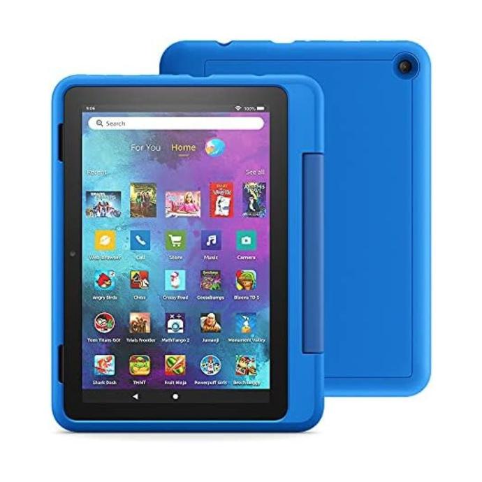 Amazon Fire HD 8 Kids Pro blue front and back