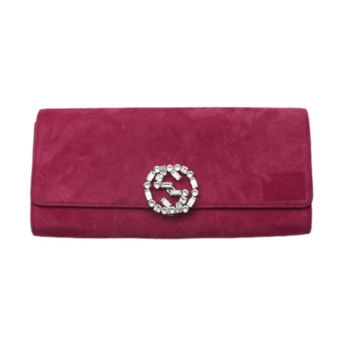 Gucci Pink Suede Interlocking G