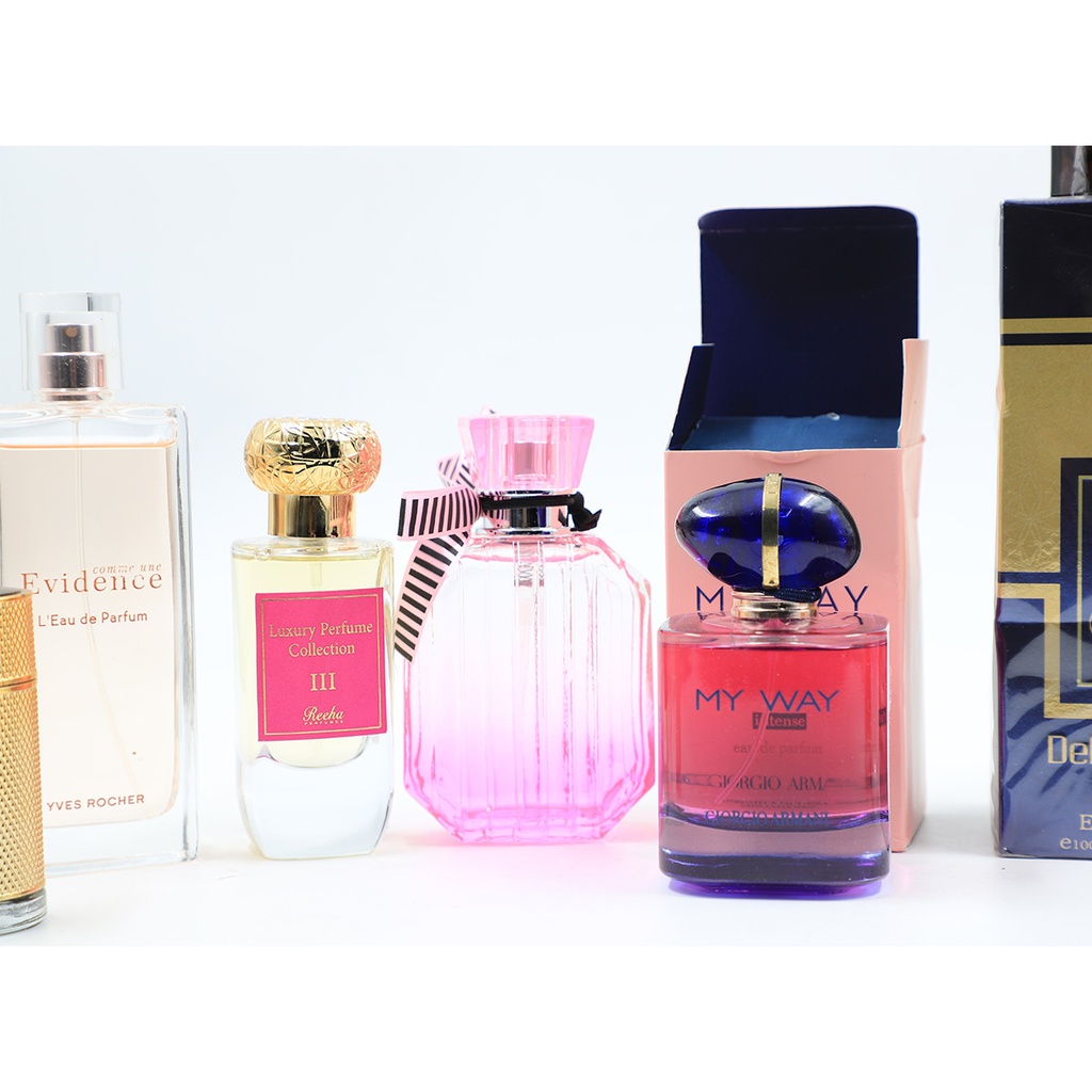 Mixed Used Woman Perfumes, Georgio My Way, Evidance Yves Rocher, Asteer, Reeha, Golden Charm, Dehen ....