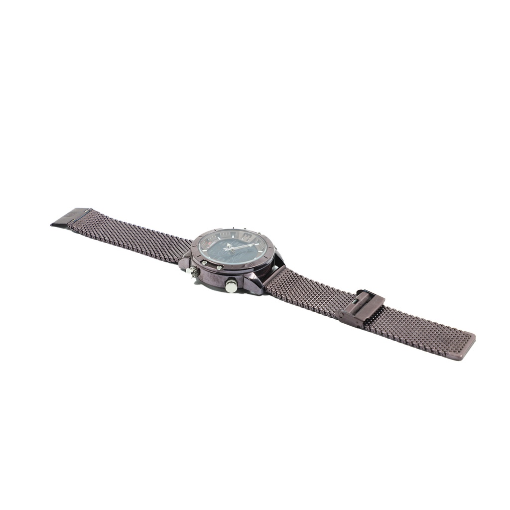 Naviforce NF 9153 Luxury Original Quartz Watch For Men, LED Double Display - Brown