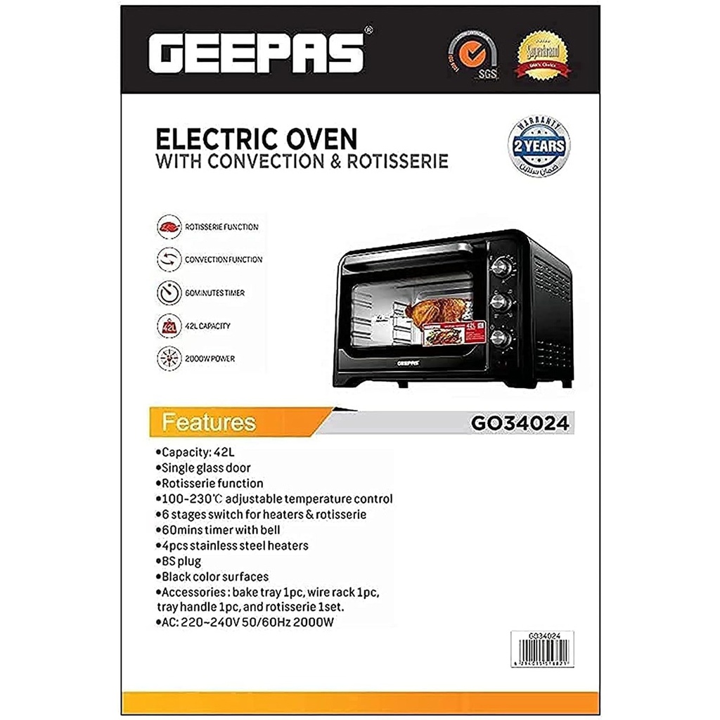 Geepas G034024 42 L Electric Oven Rotisserie