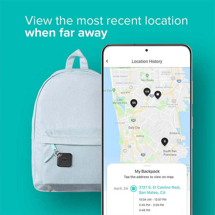 Tile Pro  Bluetooth Item Finder, 1 Pack, Black. 120 m Finding range, 1 Year Battery, Works with Alexa and Google Smart Home. iOS and Android Compatible. Find Your Keys, Remotes & More