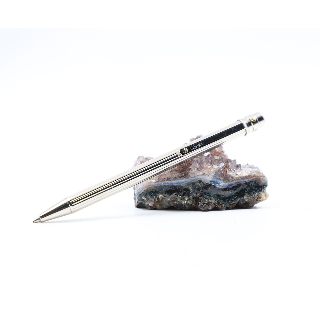 Santos de Cartier ballpoint pen Grey With golden Screws