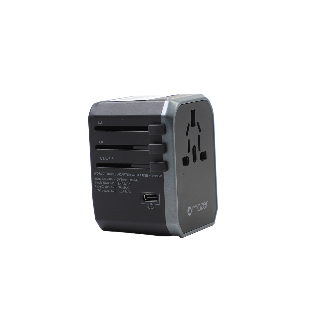 World Travel adapter with 4 usb +type -c