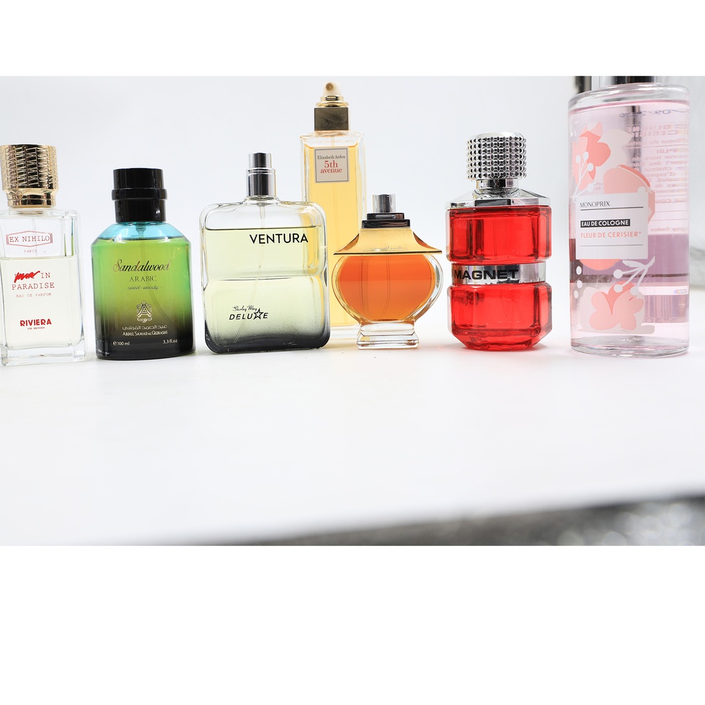 Mix Used Perfumes: Ibrahim Al qurashi, Monoprix, Artemos...