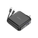 VEGER P15 Power Bank 15,000mAh C/PD/20W+QC3.0+Type C/Lightning - Black