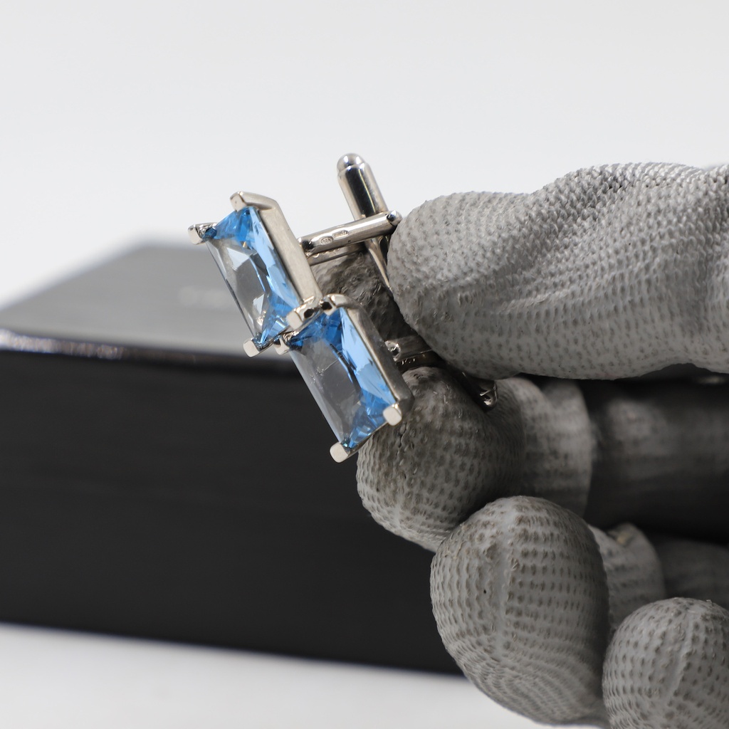 Giorgio Armani Sterling Silver 925 Cufflink With Beautiful Stone