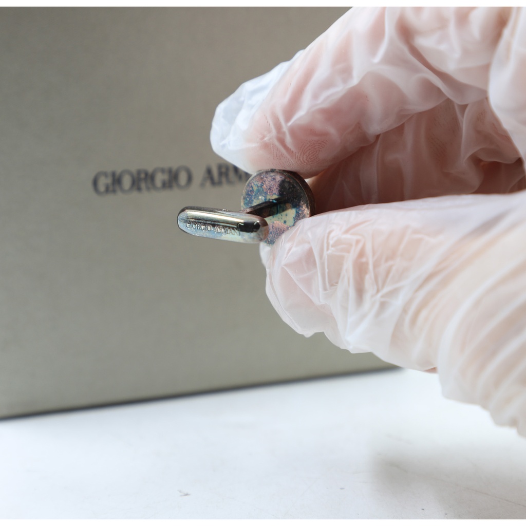 Giorgio Armani Sterling Silver 925 Green Yellow Cufflinks