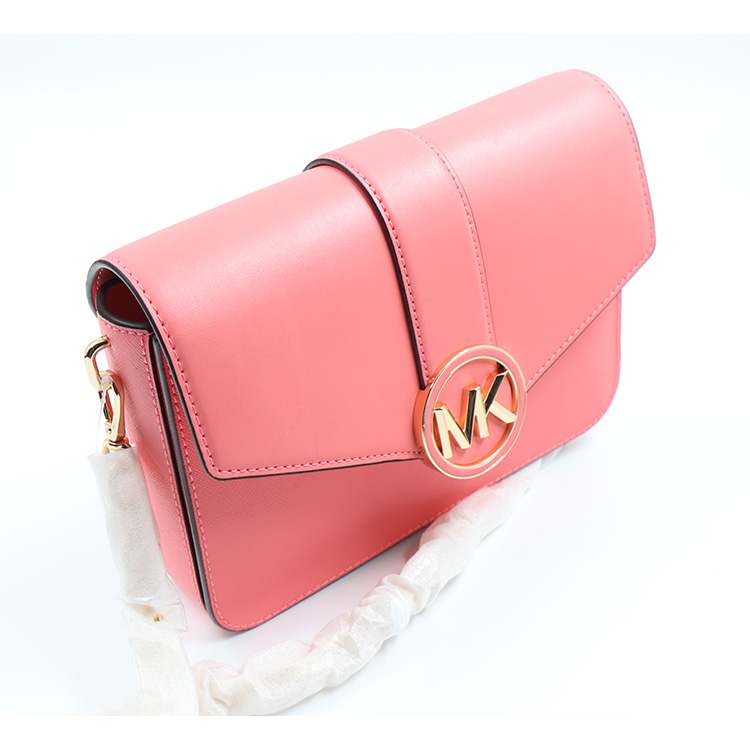 Michael Kors Carmen Vegan Medium Flap Crossbody Bag Pink