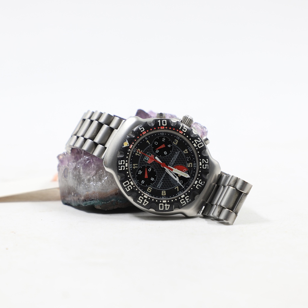 Tag Heuer Official Timekeeper Of The Fia F1 World Championship Ca1211-1 US6599, ** The Yellow Rectangle in the Hour Hand Not Showing And In The Minute Hand Some Cut**