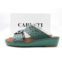 Caretti Florida 1497 Lenned Imit . Ostrich Green Square Buckle 1580 Nikel Color Green   Size - 7
