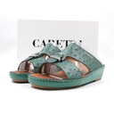 Caretti Florida 1497 Lenned Imit . Ostrich Green Square Buckle 1580 Nikel Color Green   Size - 8