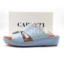 Caretti Flo.Memory 6892 Lux Orig.Ostrich ArCtic Gold 3784 Sandal  Color Light Blue Size - 9 ½