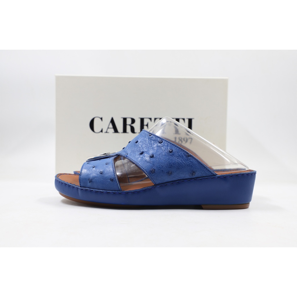 Caretti flo.Memmory 6892 lux orig .Ostrich Denim Nickel 3784 Sandal  Color Blue  Size - 8