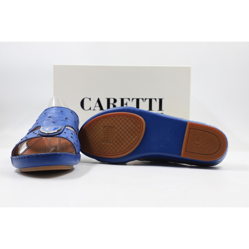 Caretti flo.Memmory 6892 lux orig .Ostrich Denim Nickel 3784 Sandal  Color Blue  Size - 8