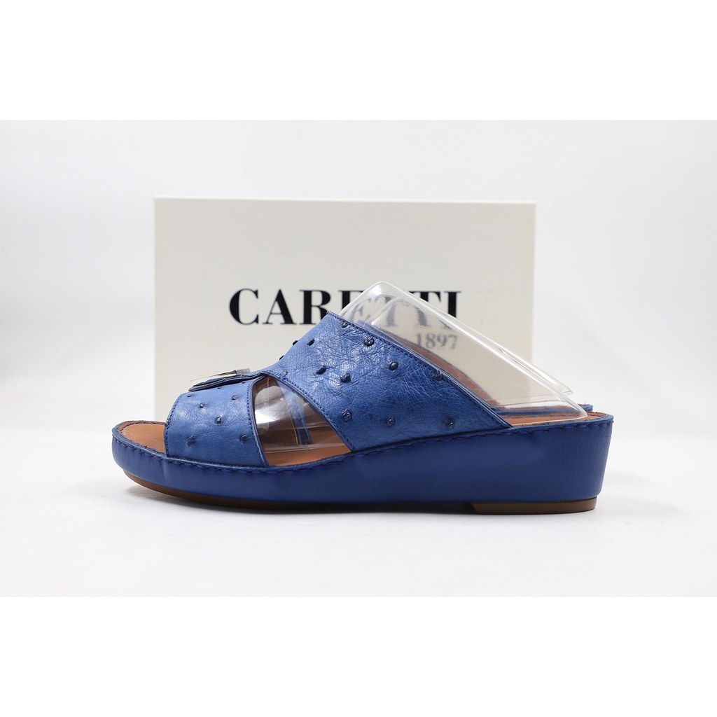Caretti flo.Memmory 6892 lux orig .Ostrich Denim Nickel 3784 Sandal  Color Blue  Size - 9
