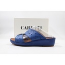Caretti flo.Memmory 6892 lux orig .Ostrich Denim Nickel 3784 Sandal  Color Blue  Size - 9