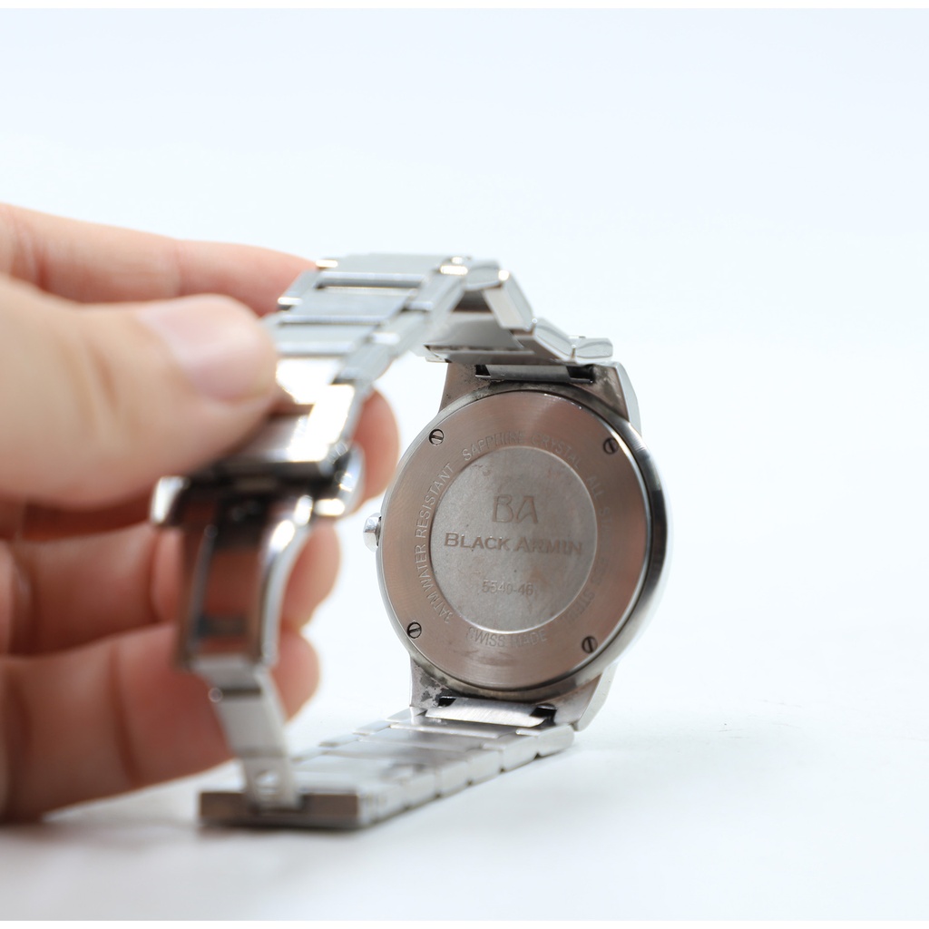 Black Armin 5540-46, Swiss Made Stainless Steel