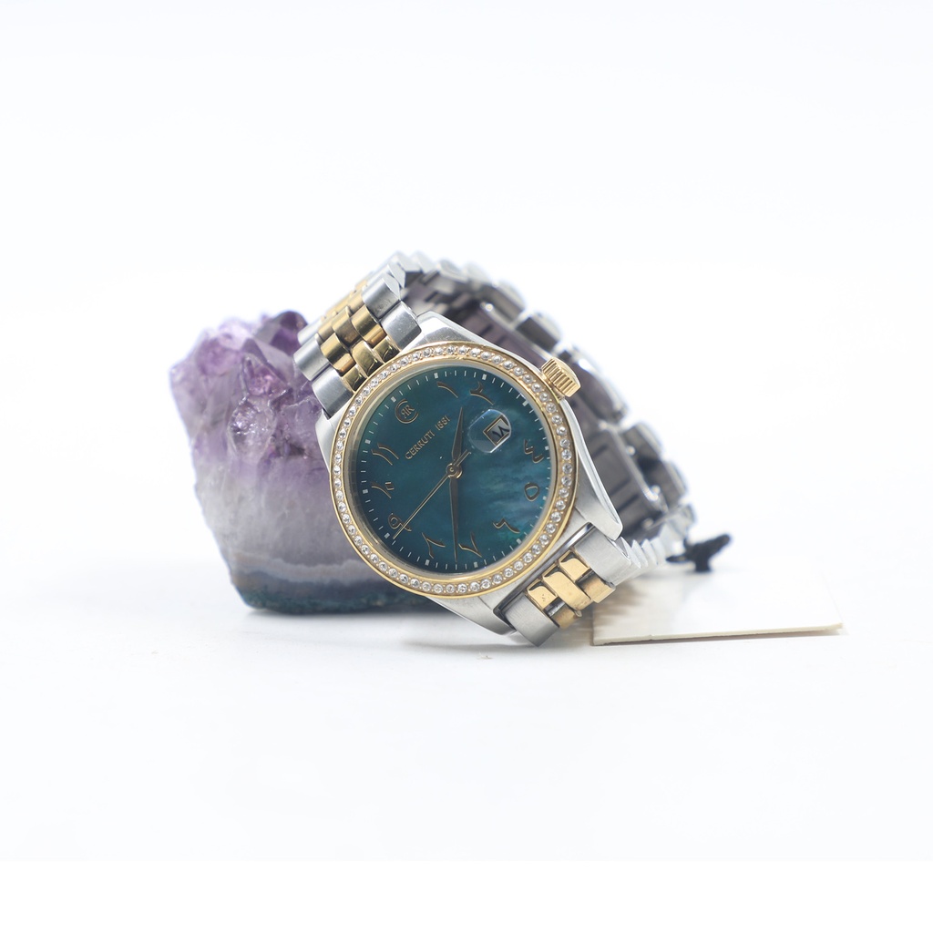 Cerruti Baccio Ladies Green Mother-of-Pearl Dial Two-Tone Gold Silver Watch