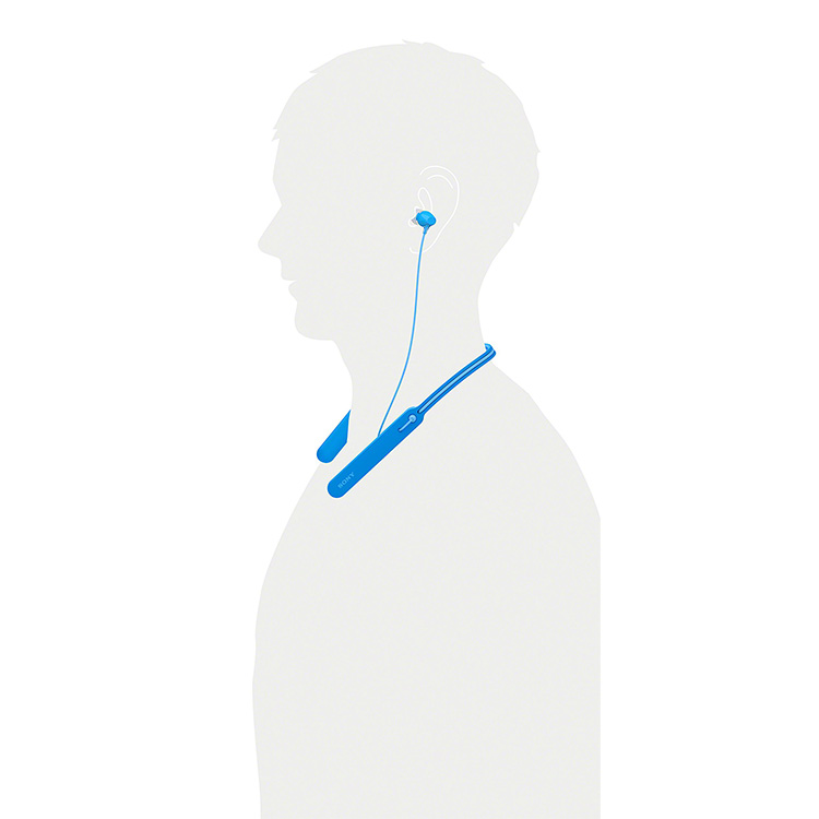 Sony - C400 Wireless Behind-Neck in Ear Headphone Blue (WIC400/L)