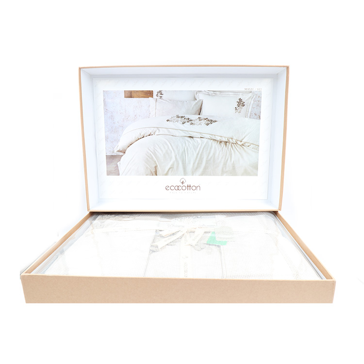 Ecocotton Back To Nature Masal Beige Super King Double, Duvet Cover + Bed Sheet + Pillow Case 2 pc + Ox. Pillow Case 2pc