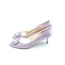 Manolo Blahnik Made In Italy Light Purple Satin Jewel Buckle Pumps Size: 38