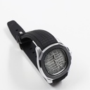 fitron mens black rubber wrist watch with grey dial and silver case