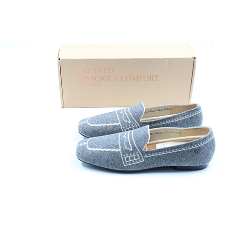 Vivaia Square-Toe Patterned Loafers-Rich Grey
