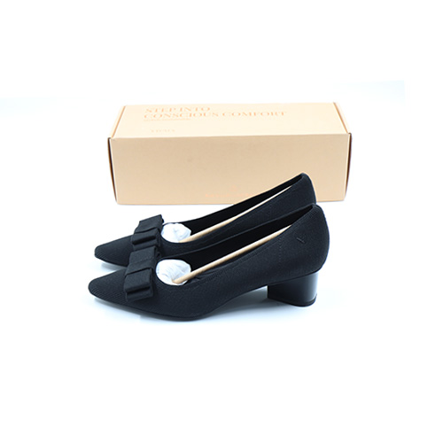 Vivaia Pointed-Toe Chunky Heels, Color:Black, Size: EU38