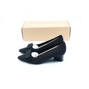Vivaia Pointed-Toe Chunky Heels, Color:Black, Size: EU38