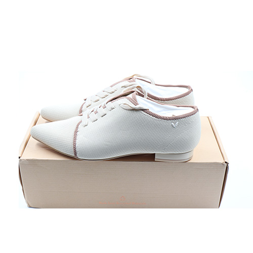 Vivaia Pointed-Toe Lace-Up Oxfords, Color: Cream Ivory, Size:38.5