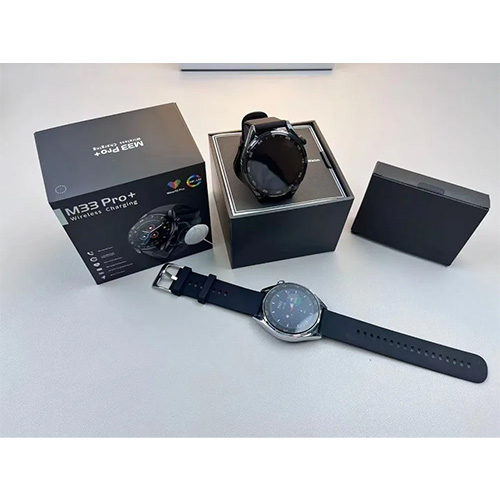 M33 PRO+ Wireless Charging, Bluettoth Call, 1.34AMOLED Retina Screen, Heart Rate Monitor, Message Notification, 30 Days Long Battery Life