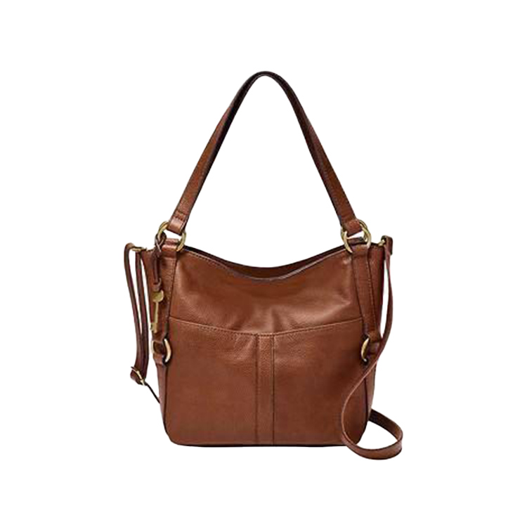 Fossil Sam Brown Leather Tote flower