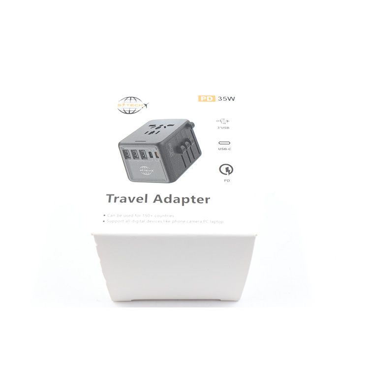 STech Travel Adapter PD 35 W, Can be Used For 150+ Countries, Support all digital