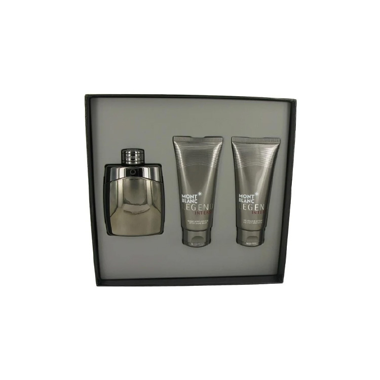 Mont Blanc Legend Intense- Eau De Toilette 100 ml  3.3 fl.oz + After Shave Balm 100 ml +  All-Over Gel 100 ml