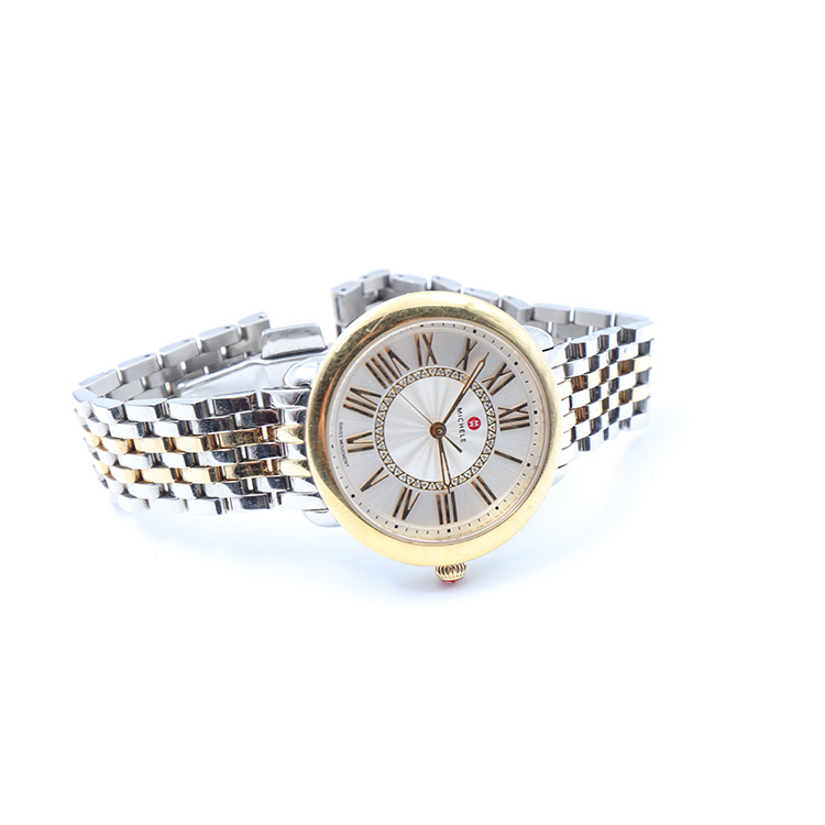 Michele TRH1817635, SEREIN Sapphire Crystal Stainless Steel Swiss Movment, one 18K Gold Diamond Dial Women's Watch MWW21B000148