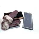 Yiseven Leather Fur Gloves YWGW244 Wine RED- Women 8.0