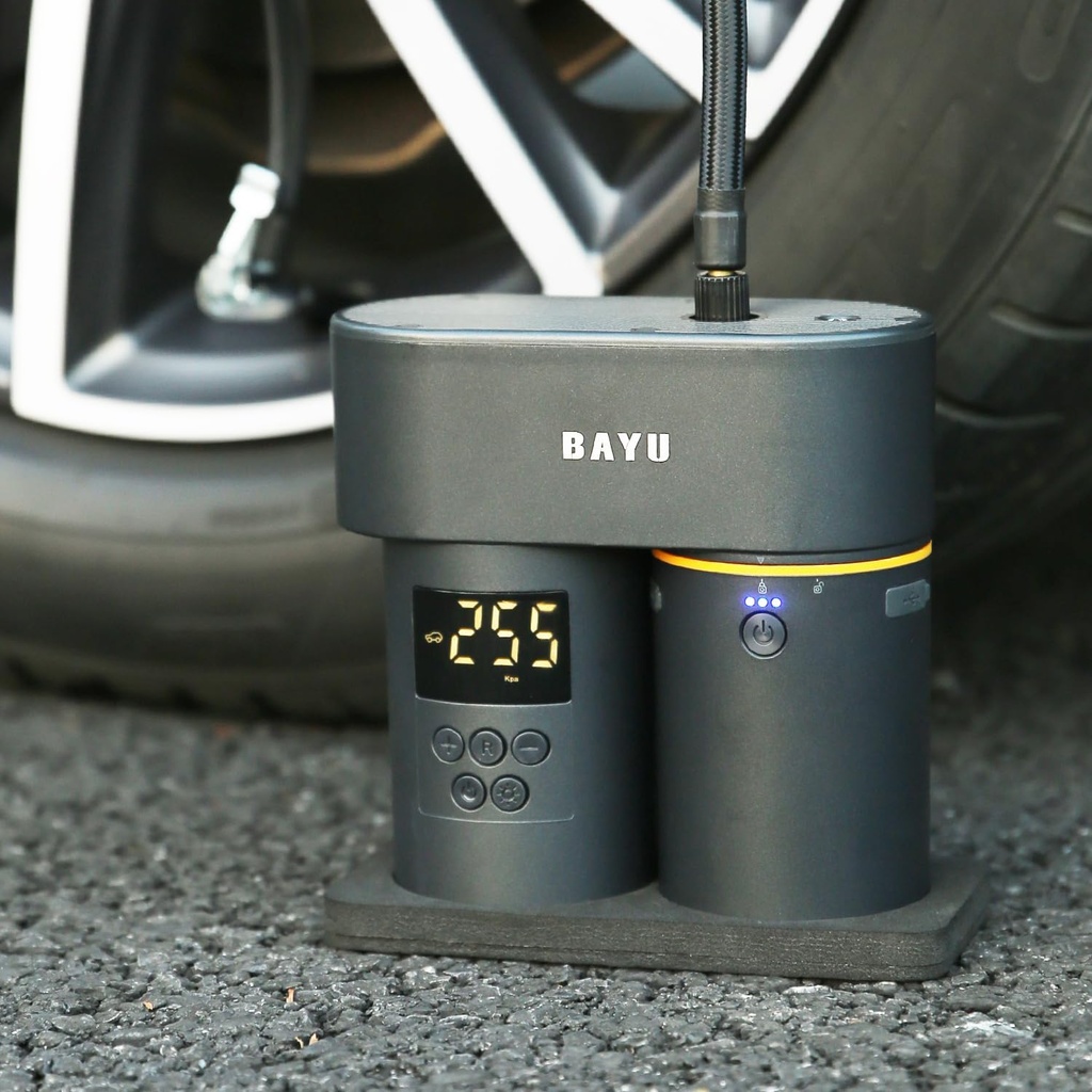 BAYU Auto Smart Kit 4 in 1 - Tire inflator - Vacuum Cleaner - car Washer - Mobile Phone Holder