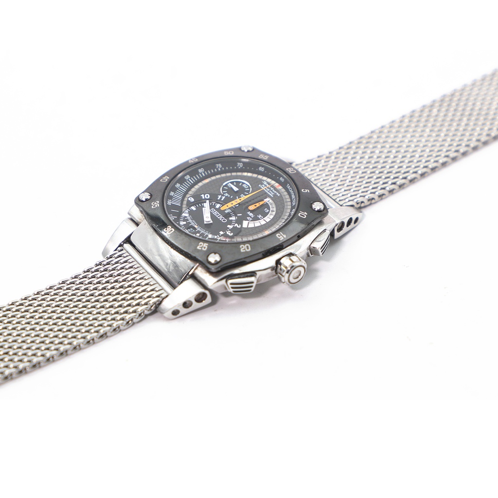 Seiko - Sportura Kinetic Chronograph - 7L22 OAMA Watch - Water Resistant, Stainless Steel Movement Japan