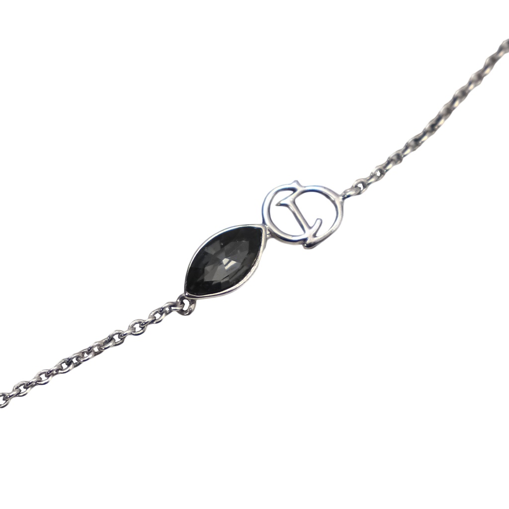 Miss Dior Black Crystal Silver Womens Bracelet