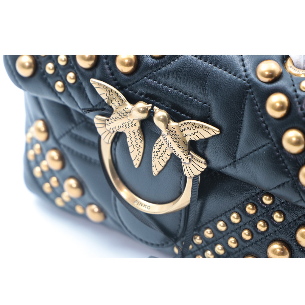 Pimko Love Mini Puff Woven Studs Handbag CI PE 21 Plit 1P2259 Y6YW Black
