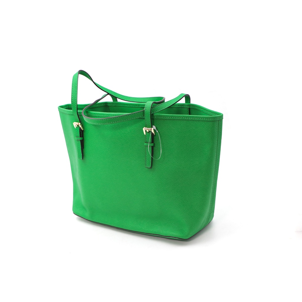 Michael Kors Green Leather Large Jet Set Tote Bag