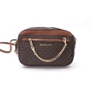 Michael Kors jet large Logo Crossbody Bag + Wallet Brown Gold Toned