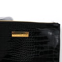 Rachel Zoe 2020 9 Inch Black Croc/Reptile  Cosmetic Bag