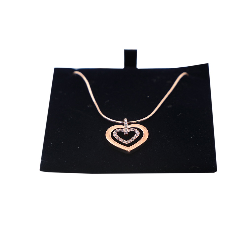 Swarovski Heart Necklace Rose Gold