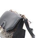 DKNY Black Signature PVC And Leather Von Flap Shoulder Bag