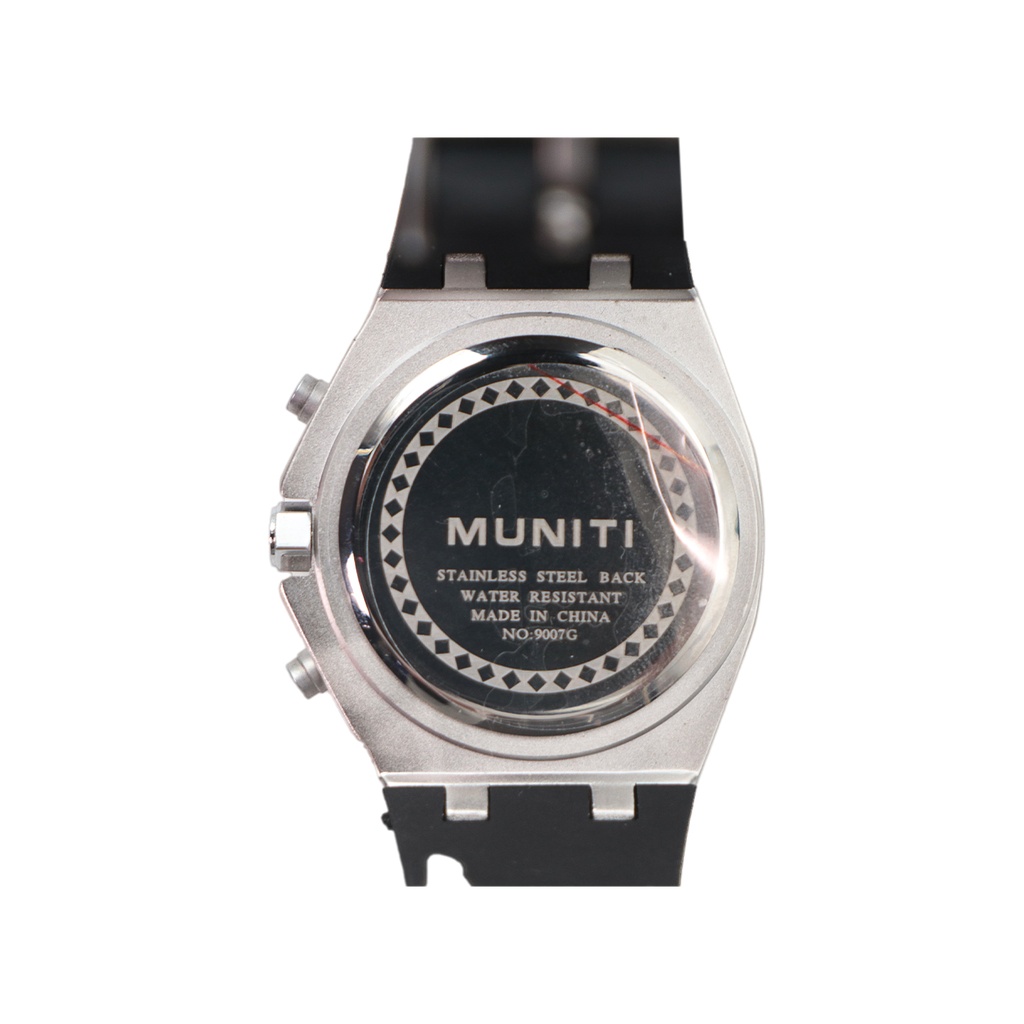 MUNITI Fashion Quartz Watch for Men Silicone Strap chronograph Watch