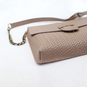 Tweed Cross Body Leather Bag with Leather Shoulder Straps Rest And Chain