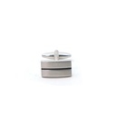 john LewisStripe Oblong Cufflinks, Grey