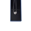 Swarovski Stone Necklace Pave Intertwined Circles Silver